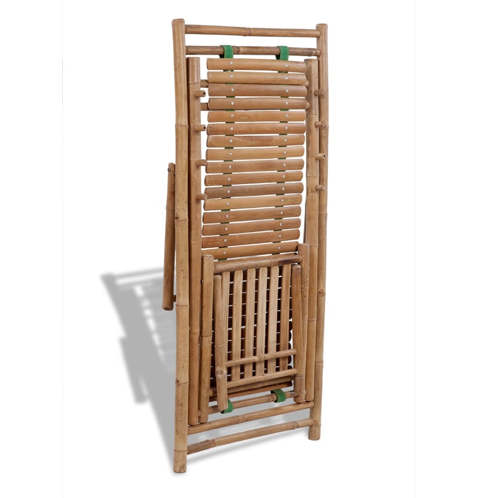 Bamboo Outdoor Deck Chair with Footrest - Natural Comfort