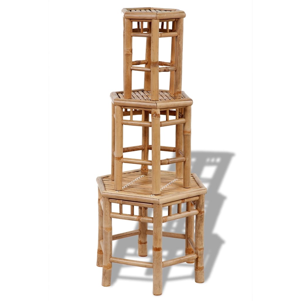 Eco-Friendly Bamboo Garden Stools - 3 Piece Set for Your Outdoor Oasis