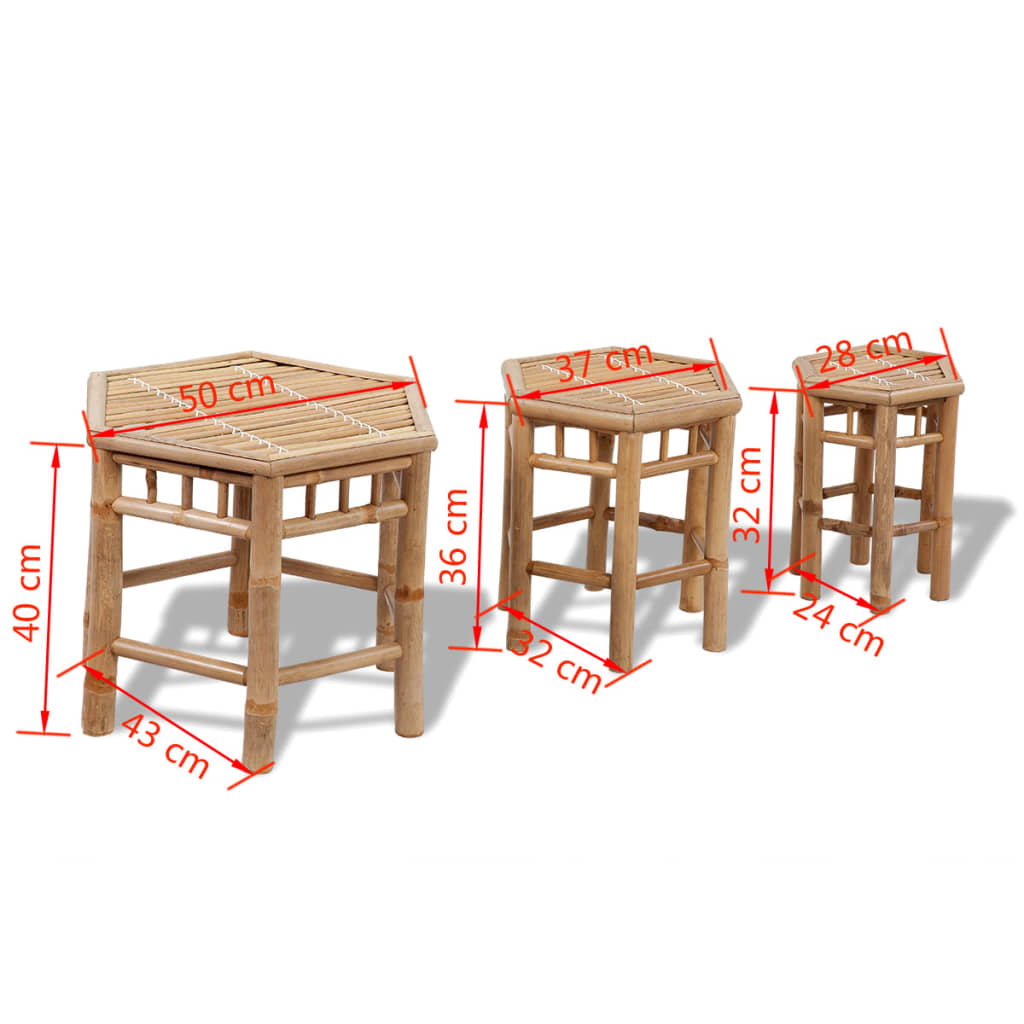 Eco-Friendly Bamboo Garden Stools - 3 Piece Set for Your Outdoor Oasis