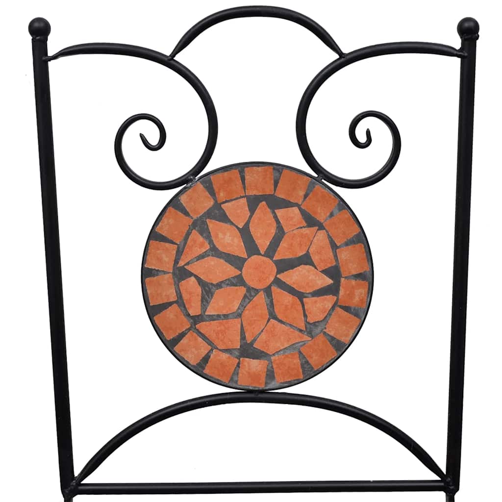 Terracotta Ceramic Folding Bistro Chairs - 2 Piece Set