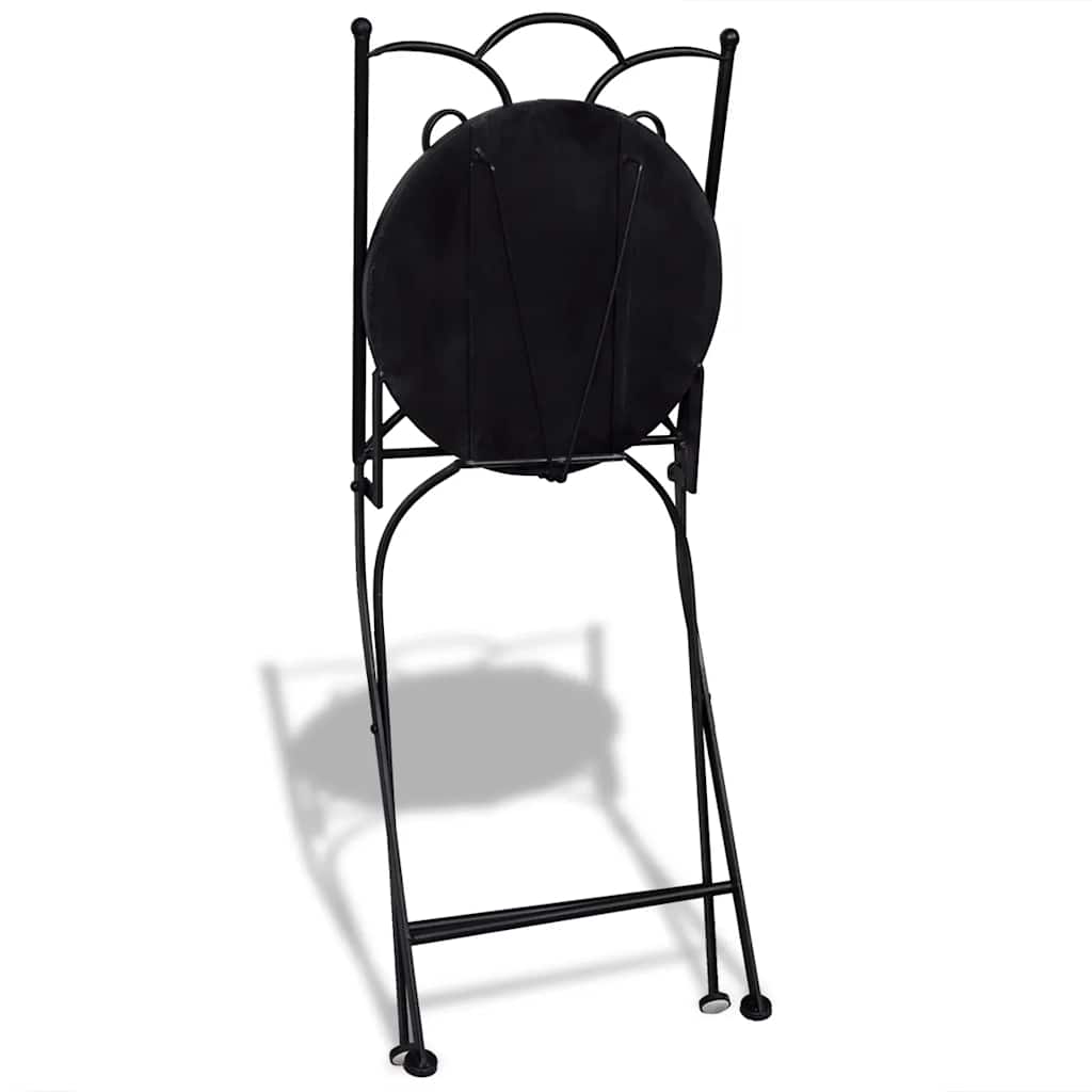 Terracotta Ceramic Folding Bistro Chairs - 2 Piece Set