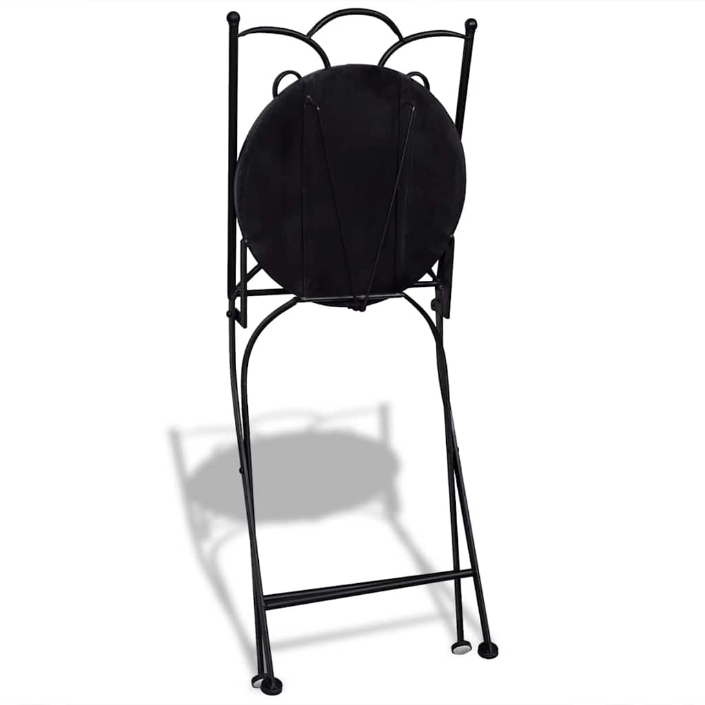 Ceramic Blue & White Folding Bistro Chairs Set of 2 - Stylish & Durable
