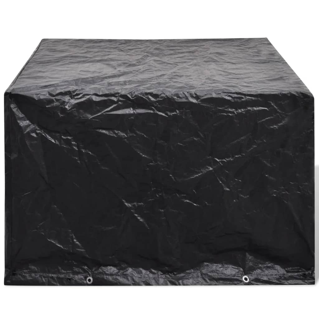 Outdoor Black Cover for 4-Person Poly Rattan Set, 113x113cm, 8 Eyelets