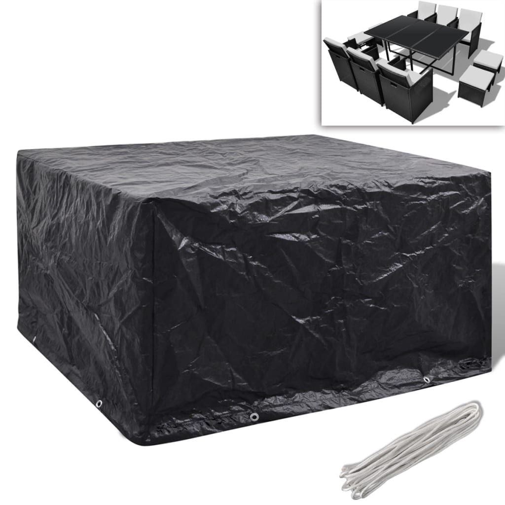 Durable Garden Furniture Cover for 6-Person Poly Rattan Set, 172x113cm