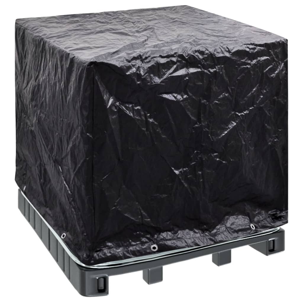 Durable Black IBC Container Cover, 8 Eyelets, 116x100x120 cm