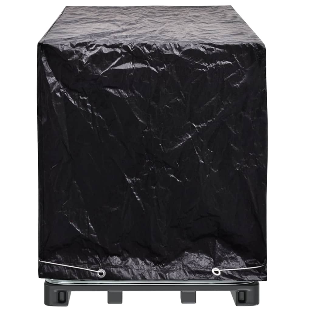 Durable Black IBC Container Cover, 8 Eyelets, 116x100x120 cm
