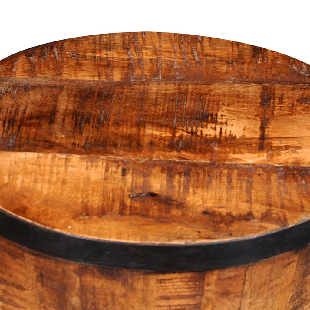 Rustic Hourglass Stool in Rough Mango Wood Finish