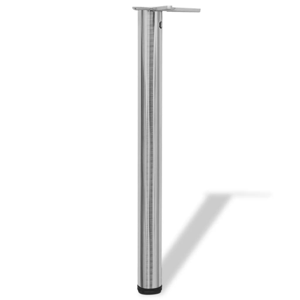 Brushed Nickel Height Adjustable Table Legs, 710mm, Set of 4