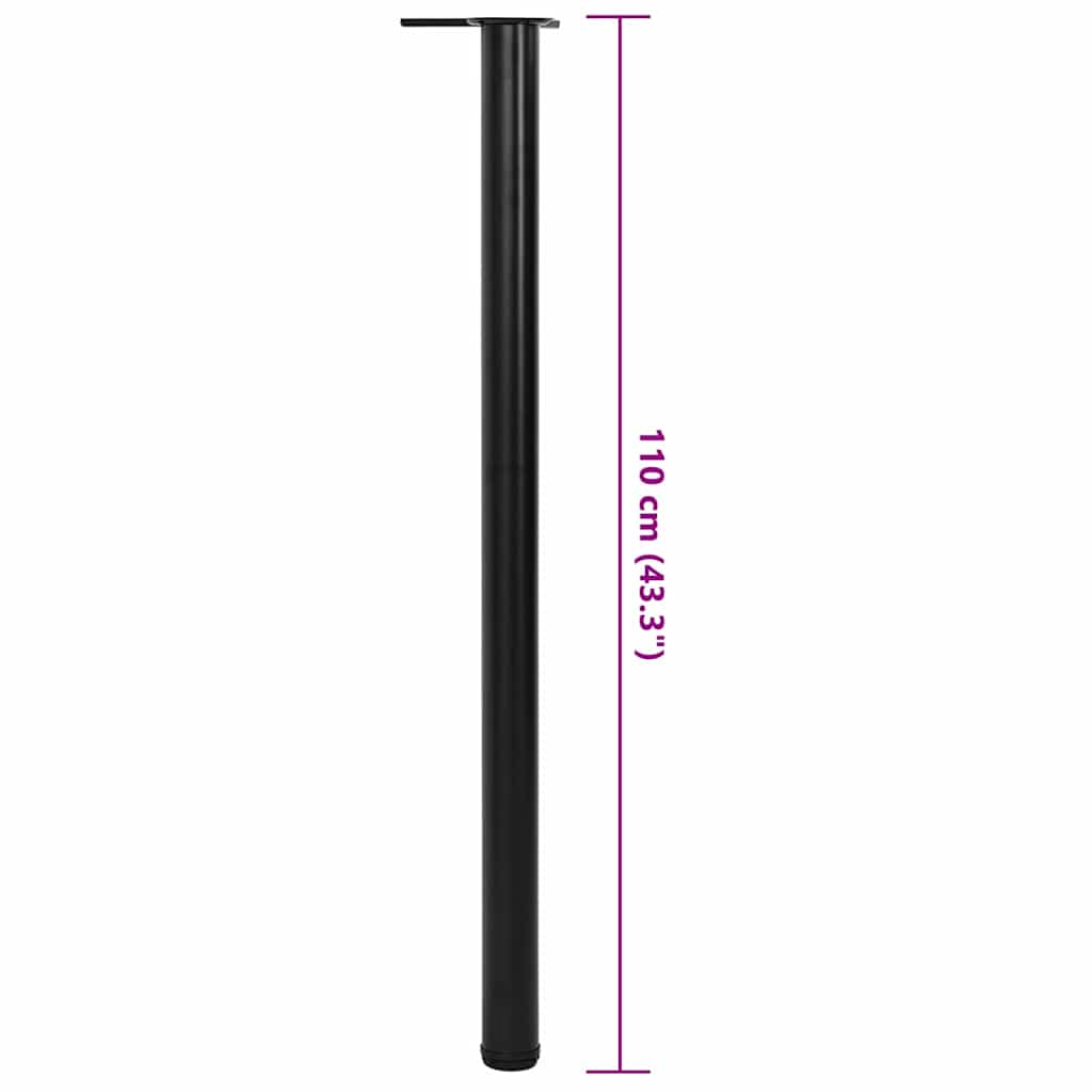 Adjustable Black Table Legs, 1100mm - Set of 4, Sturdy Steel