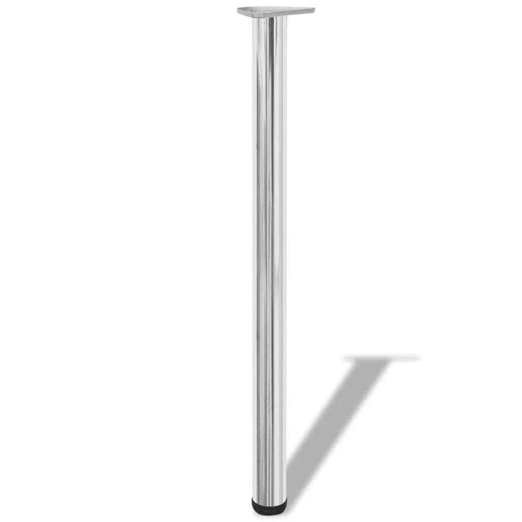 Adjustable Chrome Table Legs - Set of 4, 870mm Height