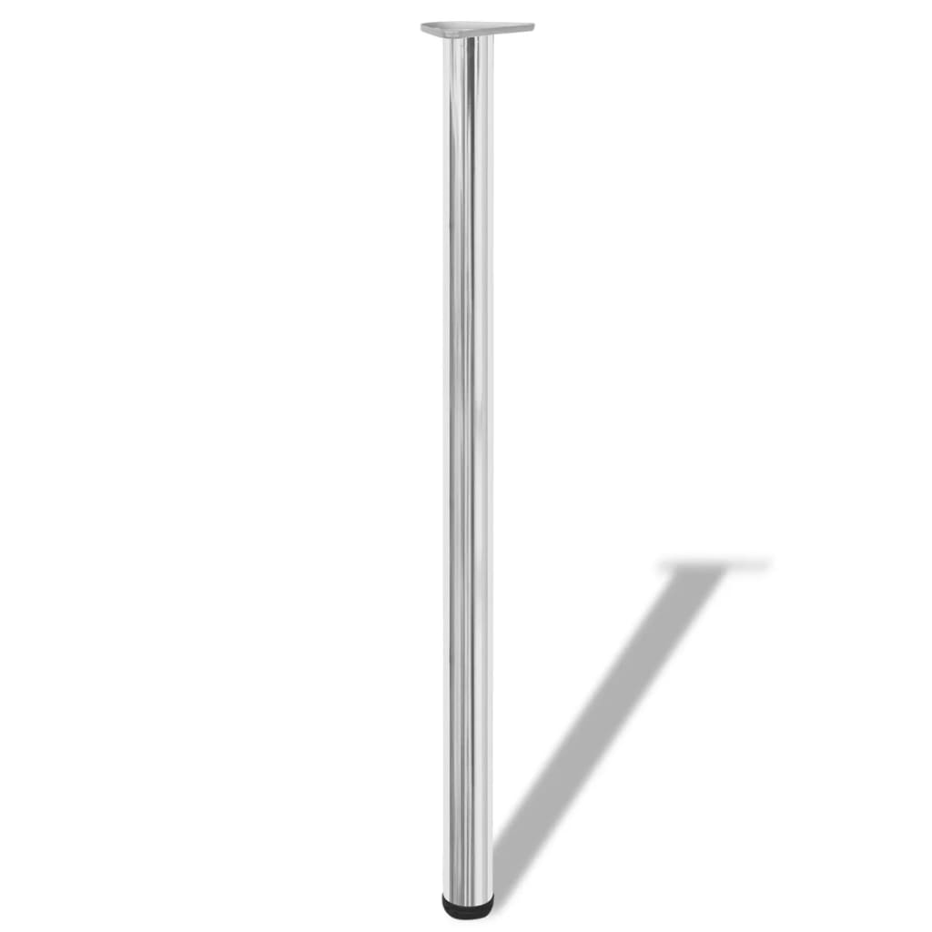 Chrome Height Adjustable Table Legs 1100mm - Set of 4 Durable Pieces