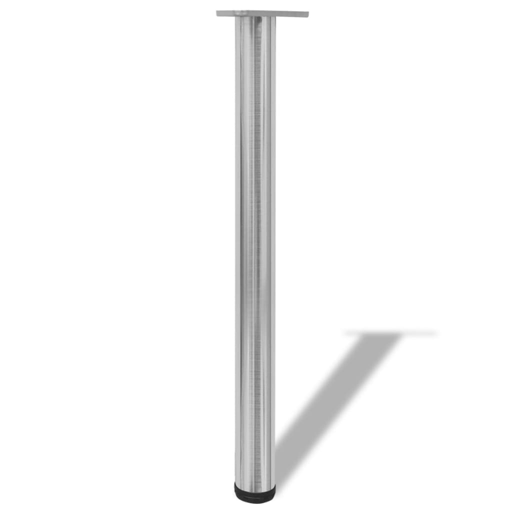 Adjustable Brushed Nickel Table Legs 710mm - Set of 4