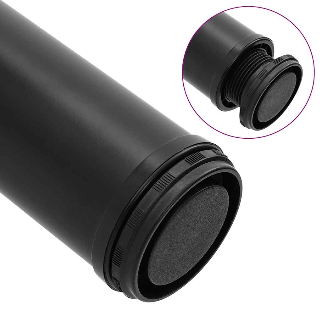 Black Adjustable Table Legs 710mm - Set of 4, Height Customizable