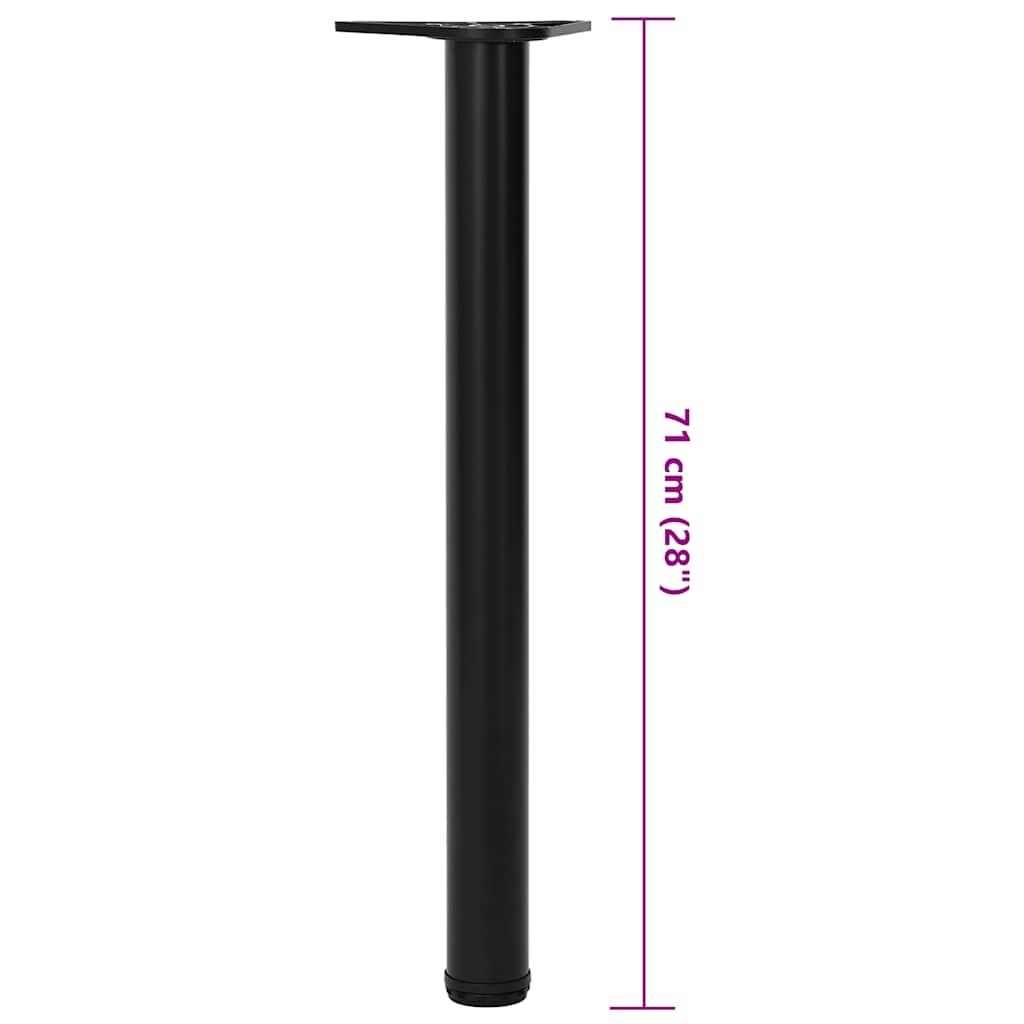 Black Adjustable Table Legs 710mm - Set of 4, Height Customizable