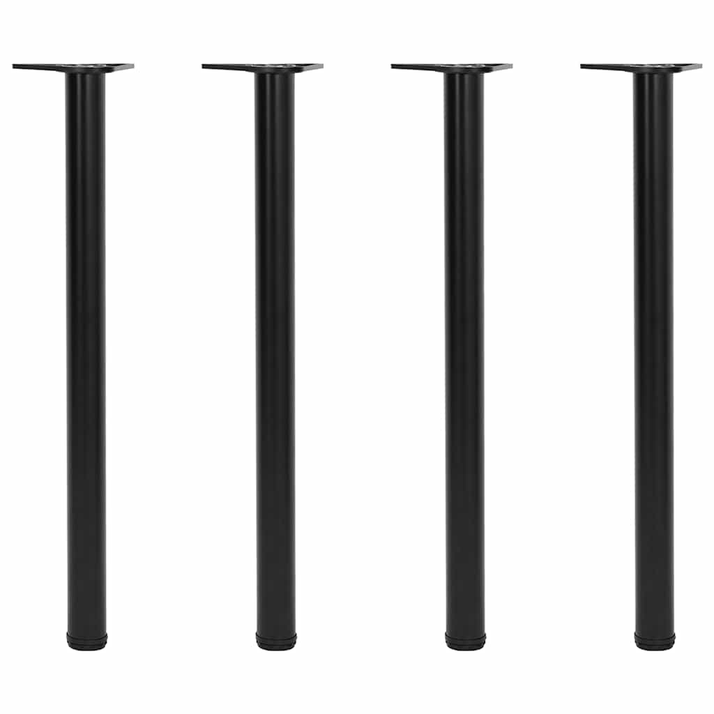 Adjustable Black Metal Table Legs, 870 mm, Set of 4