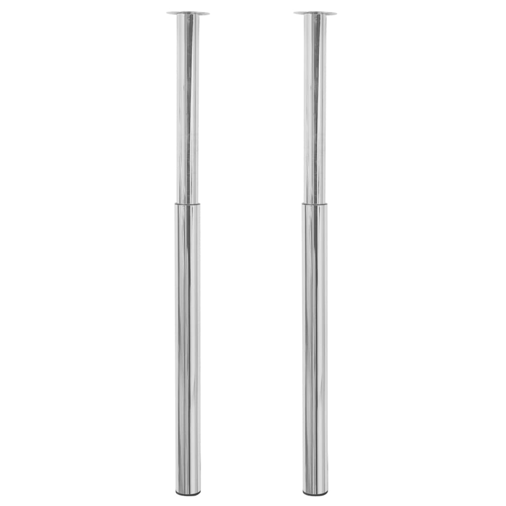 Adjustable Chrome Telescopic Table Legs, 710-1100mm, Set of 2