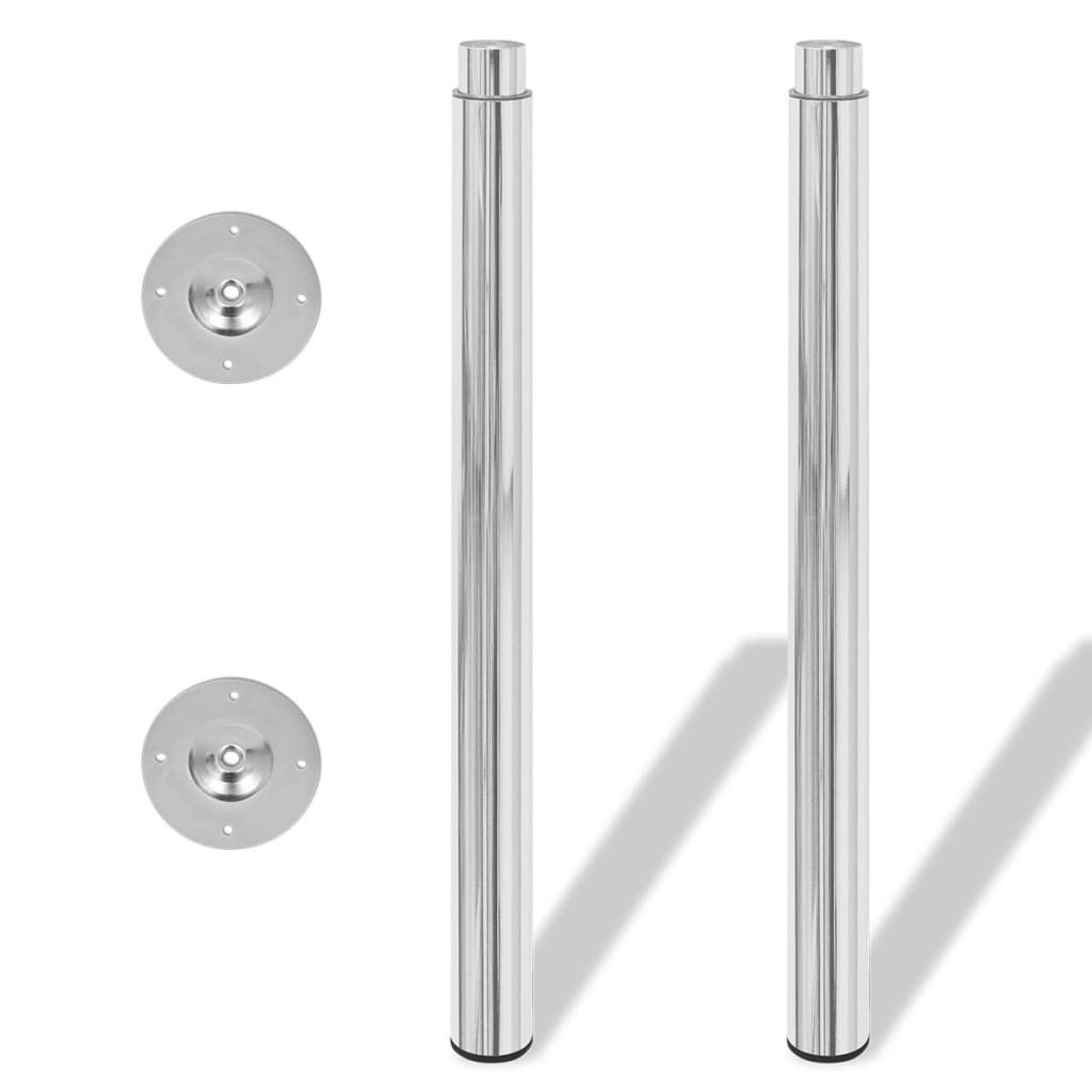 Adjustable Chrome Telescopic Table Legs, 710-1100mm, Set of 2