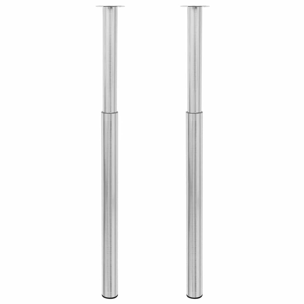 Adjustable Brushed Nickel Telescopic Table Legs 710-1100mm (Set of 2)
