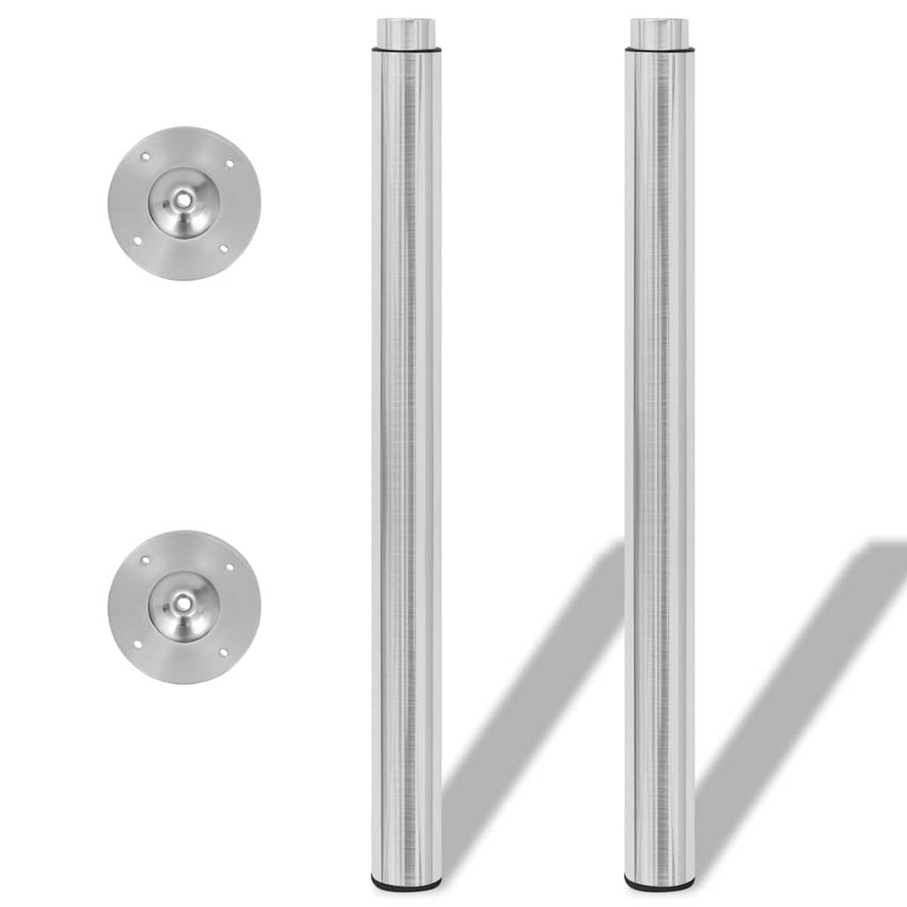 Adjustable Brushed Nickel Telescopic Table Legs 710-1100mm (Set of 2)
