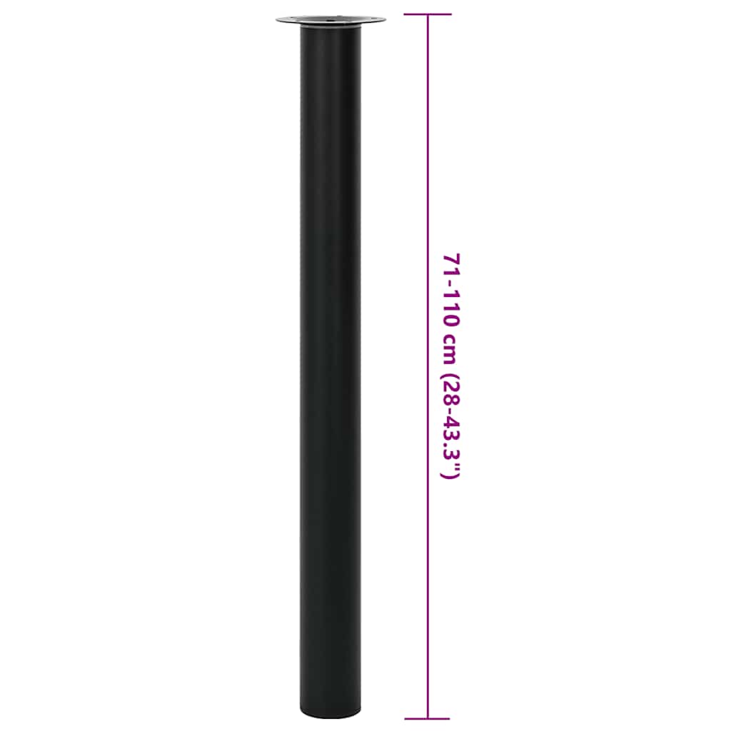 Adjustable Black Telescopic Table Legs 710-1100mm (Set of 2)