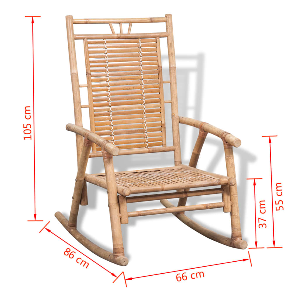 Eco-Friendly Bamboo Rocking Chair - Natural Finish