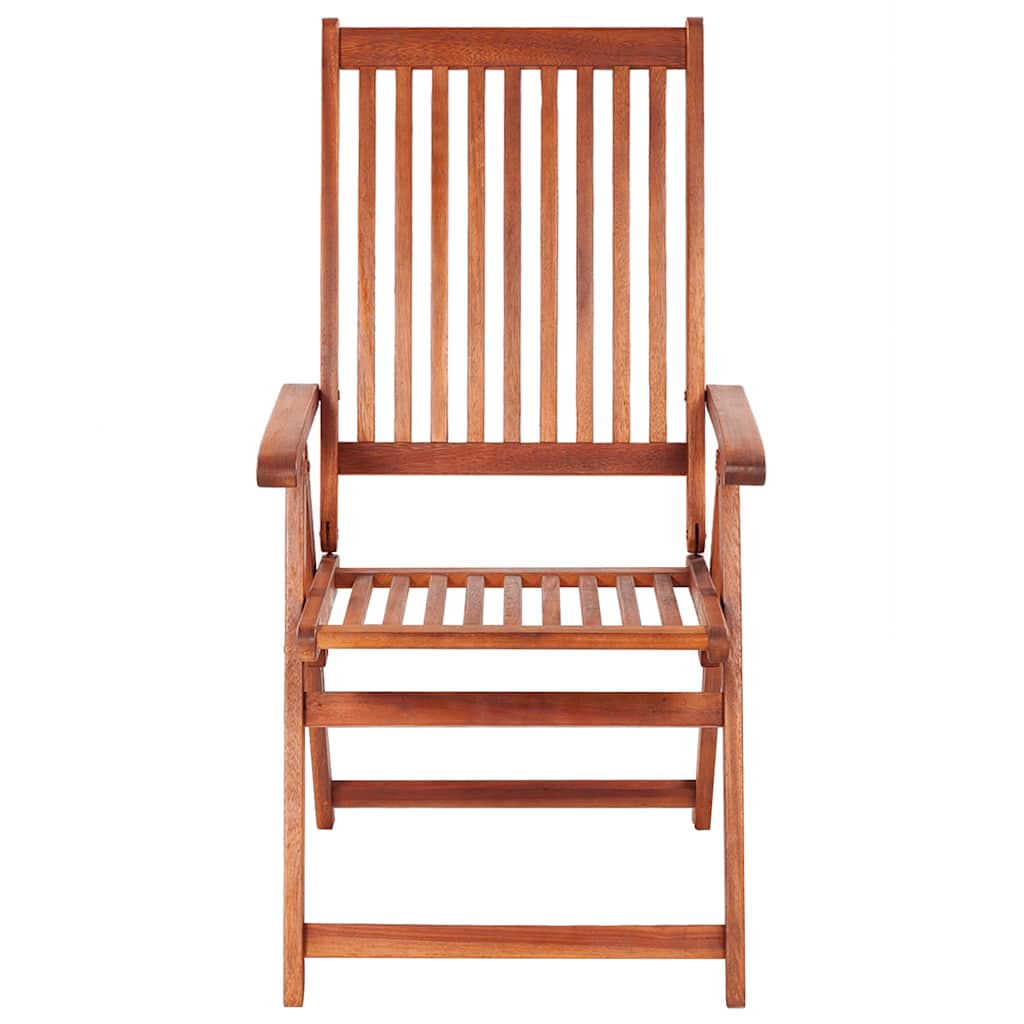 Solid Acacia Wood Folding Garden Chairs 2 Pcs - Brown