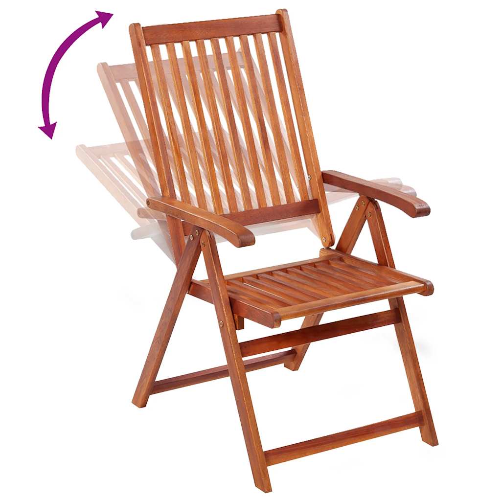 Solid Acacia Wood Folding Garden Chairs 2 Pcs - Brown