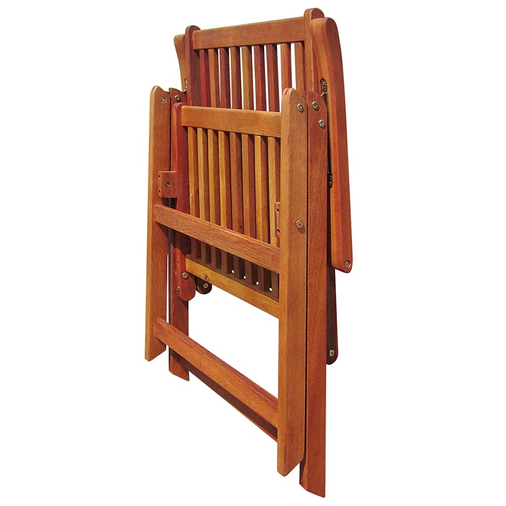 Solid Acacia Wood Folding Garden Chairs 2 Pcs - Brown