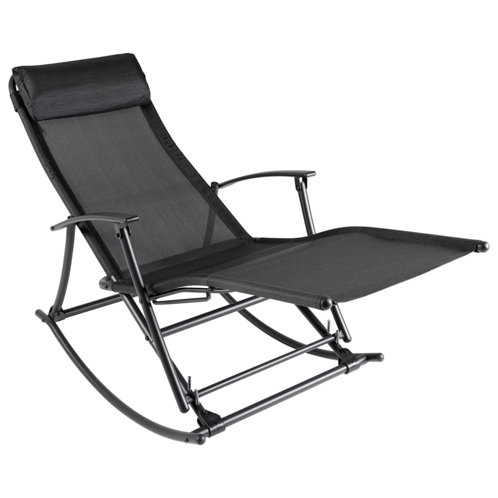 Black Steel & Textilene Garden Rocking Chair - Stylish & Durable