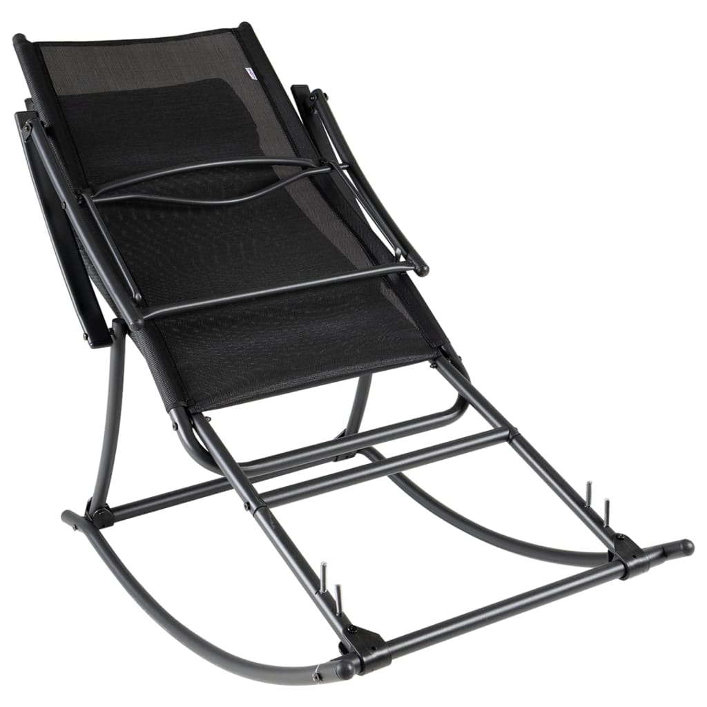 Black Steel & Textilene Garden Rocking Chair - Stylish & Durable