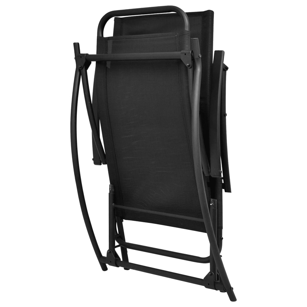 Black Steel & Textilene Garden Rocking Chair - Stylish & Durable
