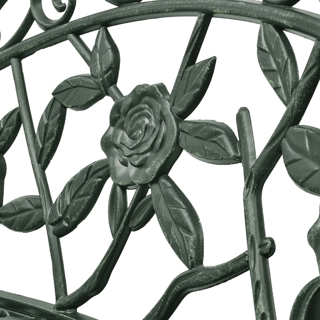 Elegant Green Cast Aluminium Garden Bench - 100 cm