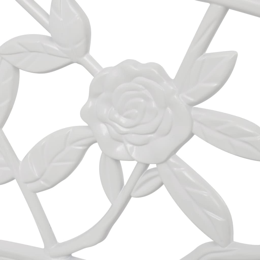 Elegant White Cast Aluminium Garden Bench - 100 cm