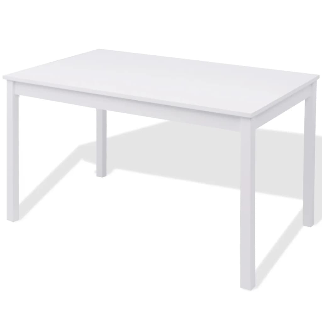 Seven Piece Dining Set Pinewood White