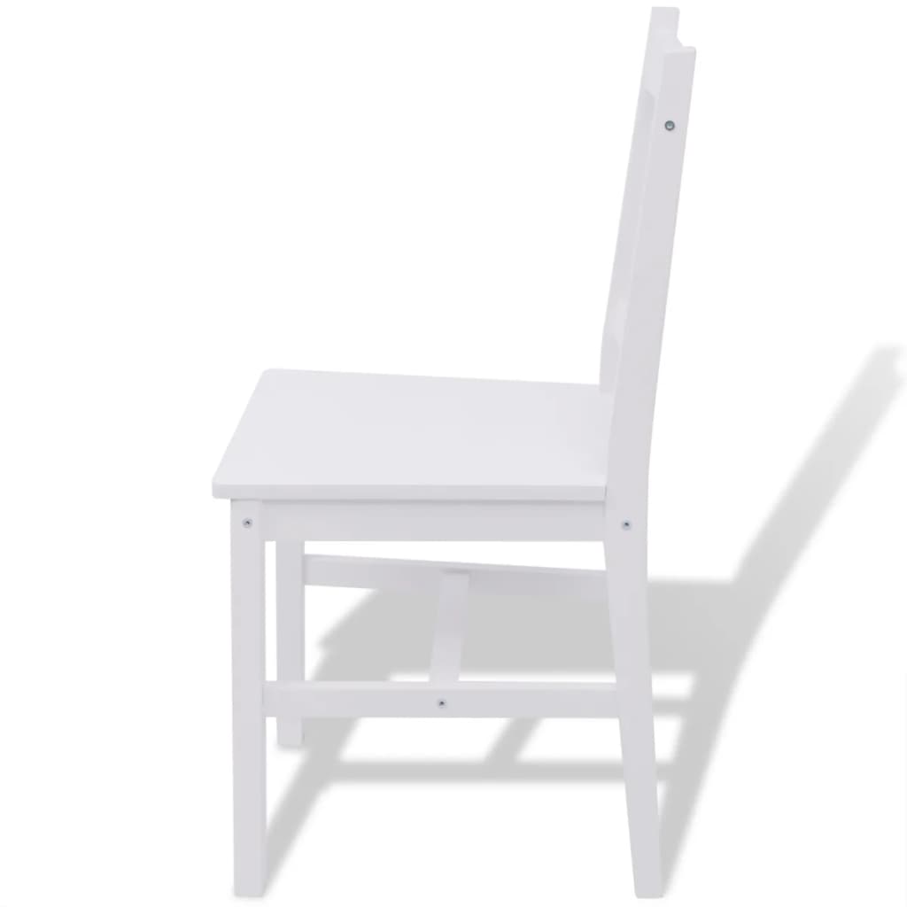 Seven Piece Dining Set Pinewood White