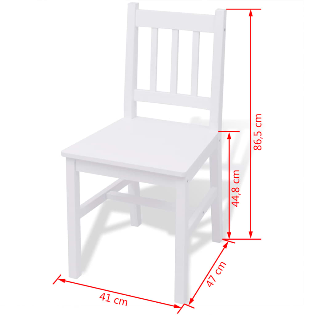 Seven Piece Dining Set Pinewood White