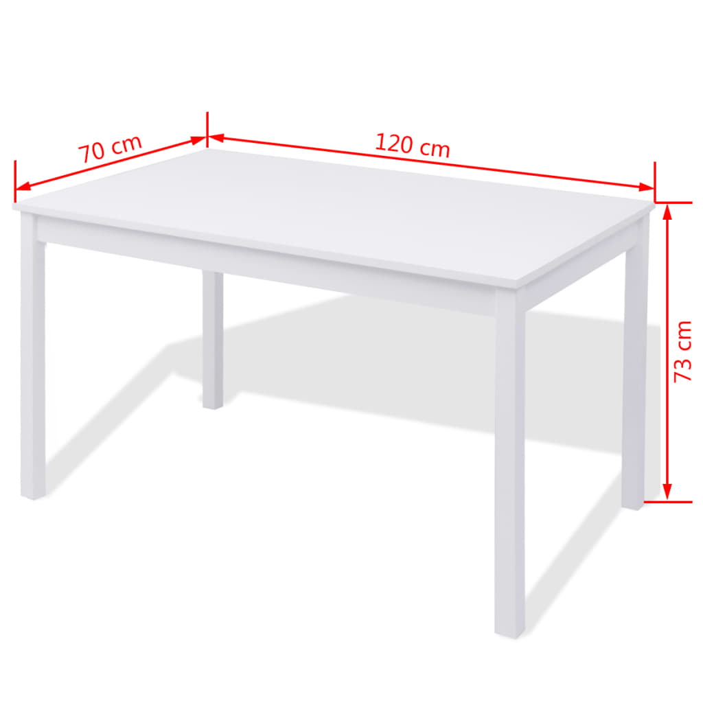 Seven Piece Dining Set Pinewood White