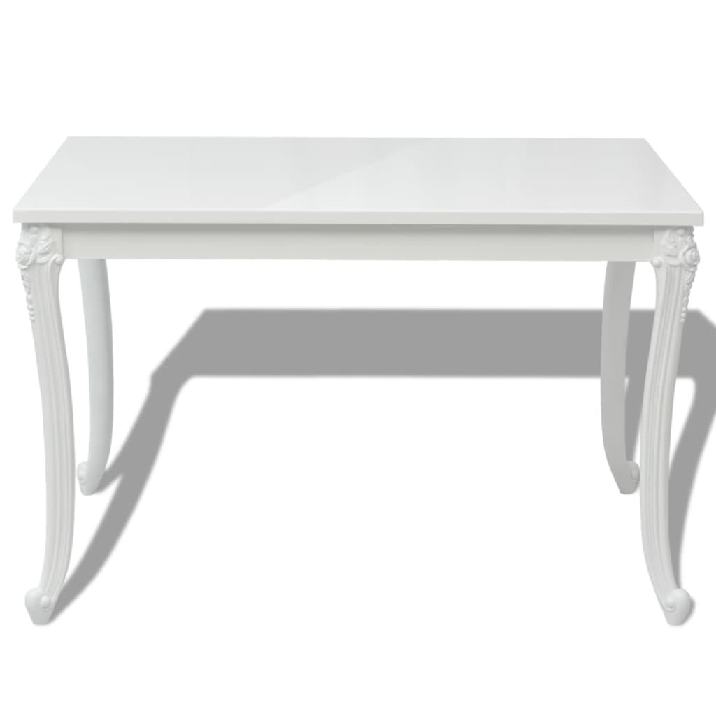 High Gloss White Dining Table 116x66x76 cm - Sleek & Modern Design
