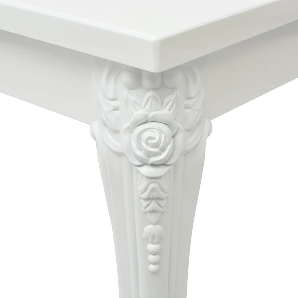High Gloss White Dining Table 116x66x76 cm - Sleek & Modern Design