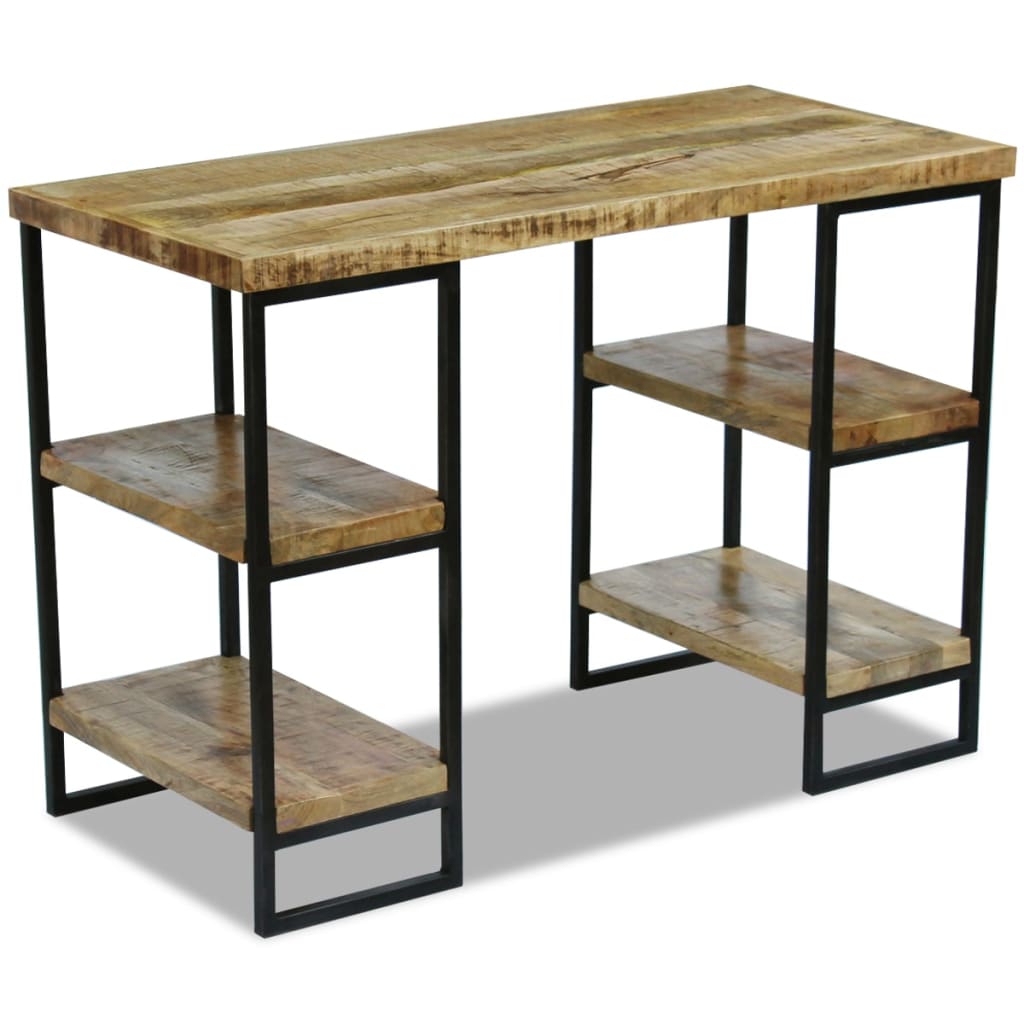 Mango Wood Office Desk - 110x50x76 cm - Natural Finish
