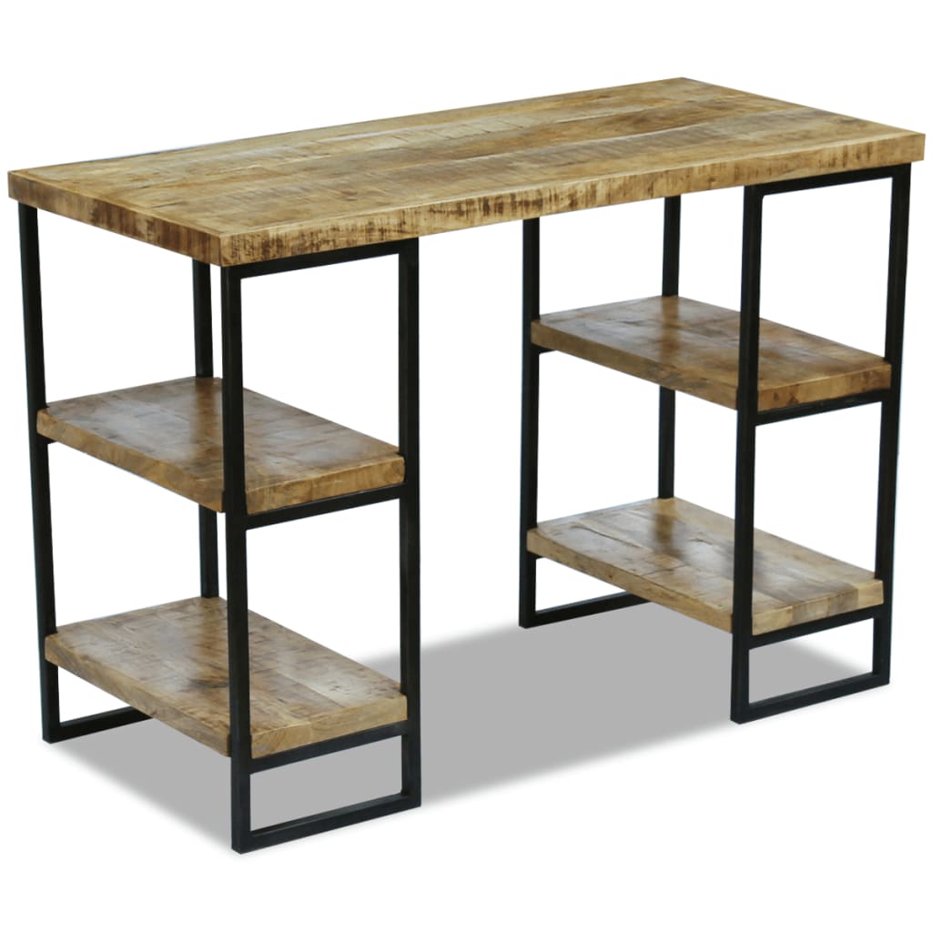 Mango Wood Office Desk - 110x50x76 cm - Natural Finish