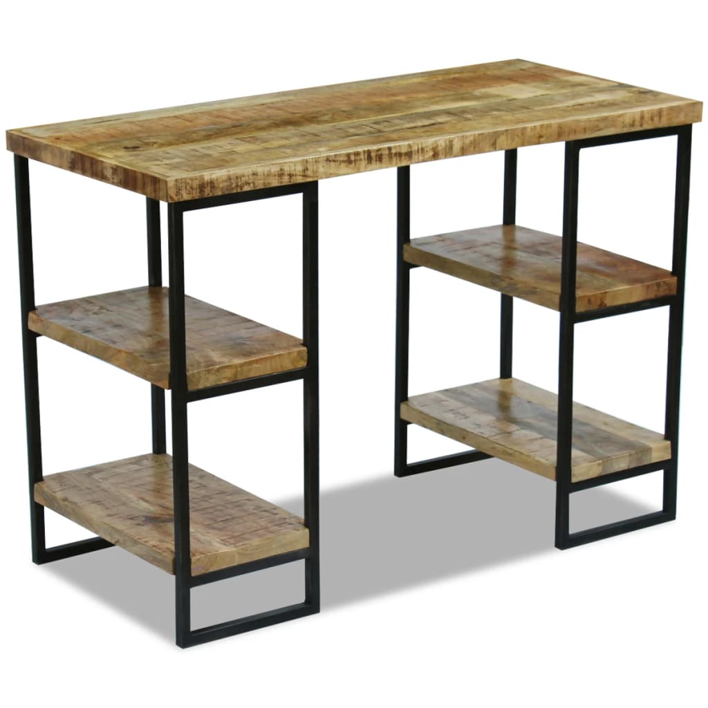 Mango Wood Office Desk - 110x50x76 cm - Natural Finish