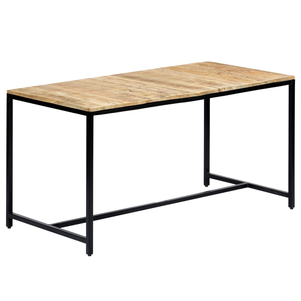 Solid Rough Mango Wood Dining Table - 140x70x75 cm Elegant Design