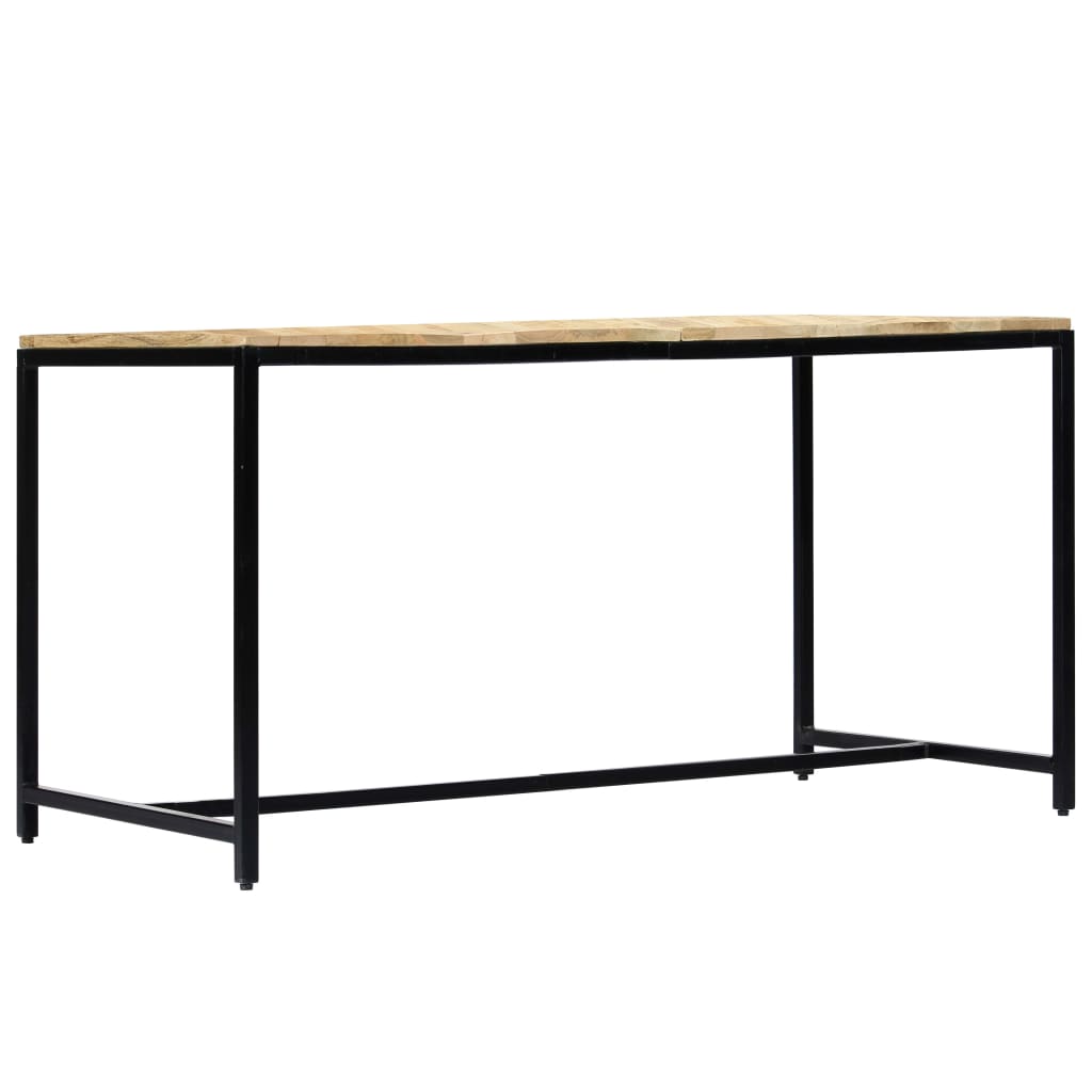Solid Rough Mango Wood Dining Table - 140x70x75 cm Elegant Design