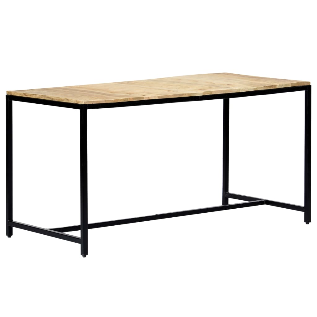 Solid Rough Mango Wood Dining Table - 140x70x75 cm Elegant Design