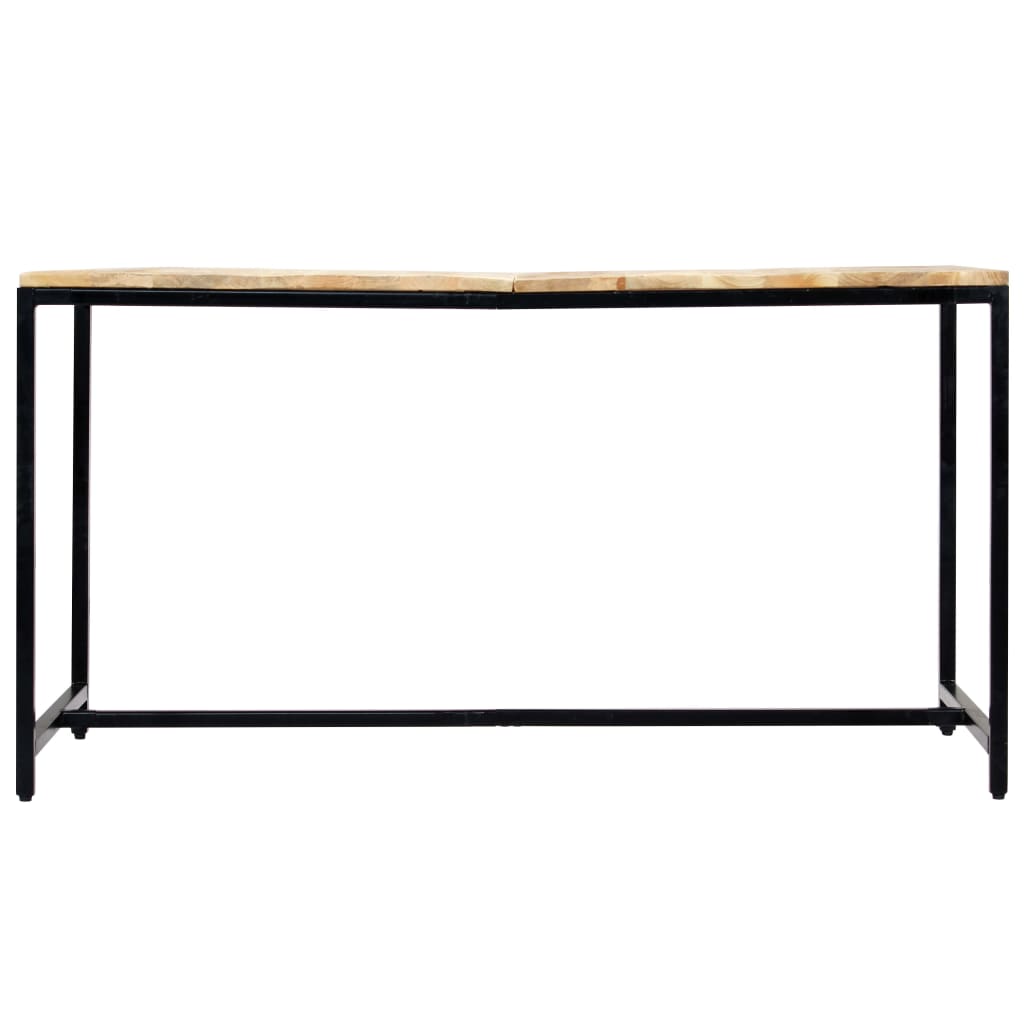 Solid Rough Mango Wood Dining Table - 140x70x75 cm Elegant Design