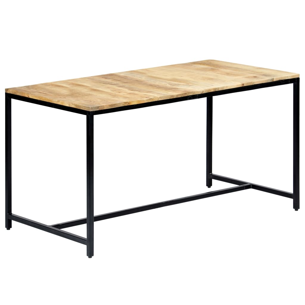 Solid Rough Mango Wood Dining Table - 140x70x75 cm Elegant Design