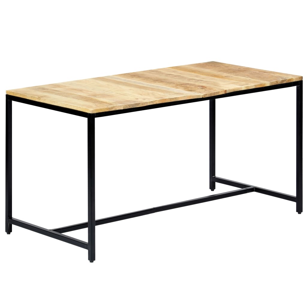 Solid Rough Mango Wood Dining Table - 140x70x75 cm Elegant Design