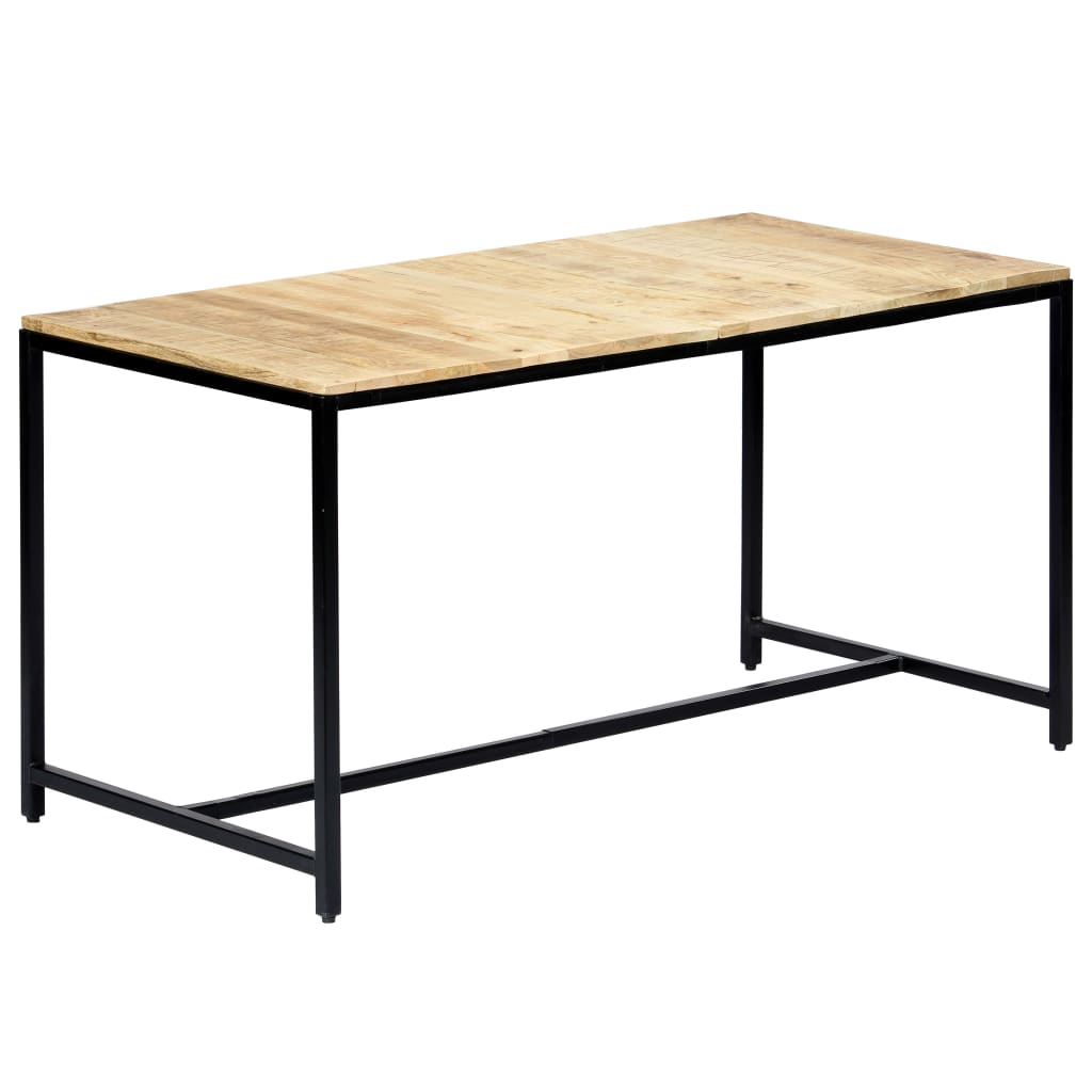 Solid Rough Mango Wood Dining Table - 140x70x75 cm Elegant Design
