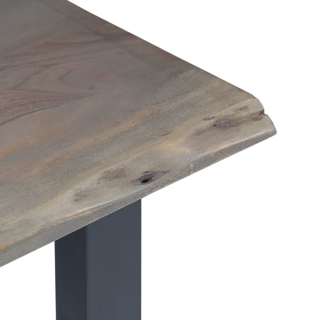 Console Table Grey 115x35x76 cm Solid Aacia Wood and Iron